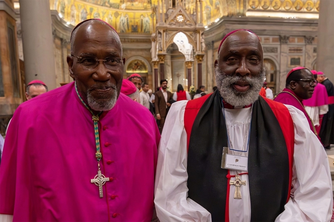 The Most Reverend Howard Gregory, Archbishop of the West Indies (Anglican) and The Most Reverend Clyde Harvey, Bishop of St. George's in Grenada (Catholic)